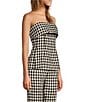 Color:Noir - Image 4 - Paris Tonnie Stretch Woven Sleeveless Gingham Print Strapless Coordinating Tube Top