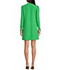 Color:Vert - Image 2 - Radiance Woven Crepe Mandarin Collar Tie Neck Long Sleeves Bow Cuff Detail Sheath Mini Dress