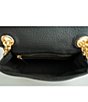 Color:Black - Image 3 - Pebbled Leather Micro Crossbody Bag