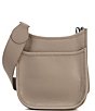 Color:Dove Grey - Image 2 - Sayre Leather Mini Sling Silver Tone Hardware Crossbody Bag