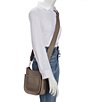 Color:Dove Grey - Image 4 - Sayre Leather Mini Sling Silver Tone Hardware Crossbody Bag