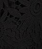 Color:Black - Image 3 - Corha Crochet Round Neck Cap Sleeve Midi Sheath Dress