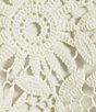 Color:Ivory - Image 4 - Katrynn Floral Crochet Knit Round Neck Scalloped Hem Cap Sleeve Top