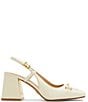 Color:Smooth White - Image 2 - Mia Icon Leather Slingback Pumps