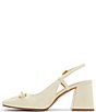 Color:Smooth White - Image 5 - Mia Icon Leather Slingback Pumps