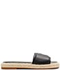 Color:Smooth Black - Image 2 - Portia Leather Espadrille Slide Sandals