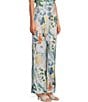 Color:Ivory - Image 4 - Sarca Woven Floral Print Pocketed High Waist Wide Leg Trouser Pants