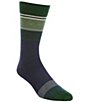 Color:Dark Green - Image 1 - Striped Mid-Calf Dress Socks