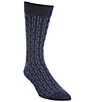 Color:Blue - Image 1 - T-Pattern Mid-Calf Dress Socks