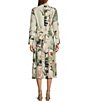 Color:Ivory Multi - Image 2 - Tayla Floral Print Stand Collar Long Sleeve Midi Dress