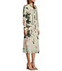 Color:Ivory Multi - Image 3 - Tayla Floral Print Stand Collar Long Sleeve Midi Dress