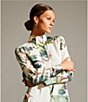 Color:Ivory Multi - Image 6 - Tayla Floral Print Stand Collar Long Sleeve Midi Dress