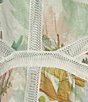 Color:Ivory - Image 3 - Tealan Linen Floral Print Ladder Lace Trim High Neck Side Pocket Long Sleeve Mini Dress