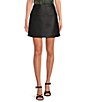 Color:Black - Image 1 - Valiat Leather Mini Skirt