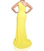 Color:Citrine - Image 2 - Beaded One Shoulder Sleeveless Beaded Waist Gown