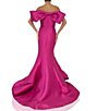 Color:Fuchsia - Image 2 - Bow Front Off the Shoulder Sleeveless Mermaid Gown