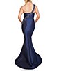 Color:Navy - Image 2 - One Shoulder Sleeveless Beaded Gown