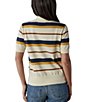 Color:Retro Camp Stripe - Image 2 - Robles Polo Collar Neckline Short Sleeve Top