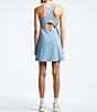 Color:Steel Blue - Image 2 - Arque Hike Jersey Knit Scoop Neck Sleeveless Racerback Fitted Dress