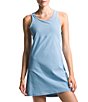 Color:Steel Blue - Image 4 - Arque Hike Jersey Knit Scoop Neck Sleeveless Racerback Fitted Dress