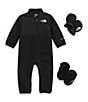 Color:TNF Black - Image 1 - Baby Newborn-24 Months Denali Coverall, Mittens and Booties Set
