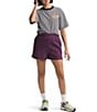 Color:Black Currant Purple - Image 3 - Evolution Elastic Waist Side Pocket Embroidered Logo Shorts