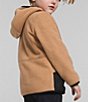 Color:Almond Butter - Image 2 - Little Boys 2T-7 Long Sleeve Color Block Fleece Hoodie Jacket