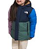 Color:Summer Navy - Image 2 - Little/Big Girls 2T-7 Long Sleeve North Down Colorblock Hooded Jacket