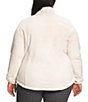 Color:Gardenia White - Image 2 - Plus Size Osito Raschel Fleece Stand Collar Zip Front Jacket