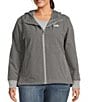 Color:TNF Medium Grey Heather - Image 1 - Plus Soft Shell Raschel Long Sleeve Hooded Jacket