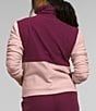 Color:Pink Moss/Boysenberry - Image 2 - Women's Graphic Dye Print Zip Up Turtleneck Alpine Polartec® 100 Pullover