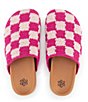 Color:Pink Check - Image 3 - Bolinas Check Print Crochet Clogs