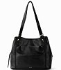 Color:Black - Image 1 - Melrose Leather Shoulder Satchel Bag