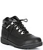 Color:Black - Image 1 - Boys' Leather And Fabric Field Boots (Youth)