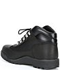 Color:Black - Image 3 - Boys' Leather And Fabric Field Boots (Youth)
