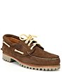 Color:Cocoa - Image 1 - Men's Classic 3-Eye Lug Handsewn Boat Shoes