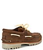 Color:Cocoa - Image 2 - Men's Classic 3-Eye Lug Handsewn Boat Shoes