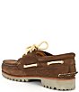 Color:Cocoa - Image 3 - Men's Classic 3-Eye Lug Handsewn Boat Shoes