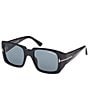 Color:Black/Blue - Image 1 - Unisex Ryder 51mm Square Sunglasses