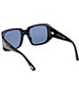 Color:Black/Blue - Image 3 - Unisex Ryder 51mm Square Sunglasses