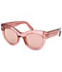 Color:Transparent Pink - Image 1 - Women's Lucilla 51mm Cat Eye Transparent Sunglasses