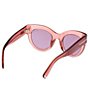 Color:Transparent Pink - Image 5 - Women's Lucilla 51mm Cat Eye Transparent Sunglasses