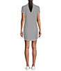 Color:Black - Image 2 - Aubrey IslandZone® Cassia Stripe Print Quarter Zip Short Sleeve Dress