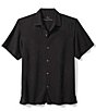 Color:Black - Image 1 - Bali Border Silk Short Sleeve Woven Shirt