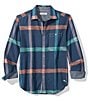 Color:Coastline - Image 1 - Canyon Beach Chill Out Check Long Sleeve Woven Shirt