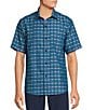 Color:Bluebell - Image 1 - Coconut Point Pixel In Paradise Short Sleeve Woven Shirt