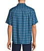 Color:Bluebell - Image 2 - Coconut Point Pixel In Paradise Short Sleeve Woven Shirt
