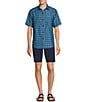 Color:Bluebell - Image 3 - Coconut Point Pixel In Paradise Short Sleeve Woven Shirt