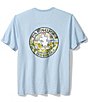 Color:Chambray Blue - Image 1 - Disney Big & Tall Paradise Bound Lux Short Sleeve T-Shirt
