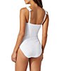 Color:White - Image 2 - Eyelet Embroidered Square Neck One Piece Swimsuit